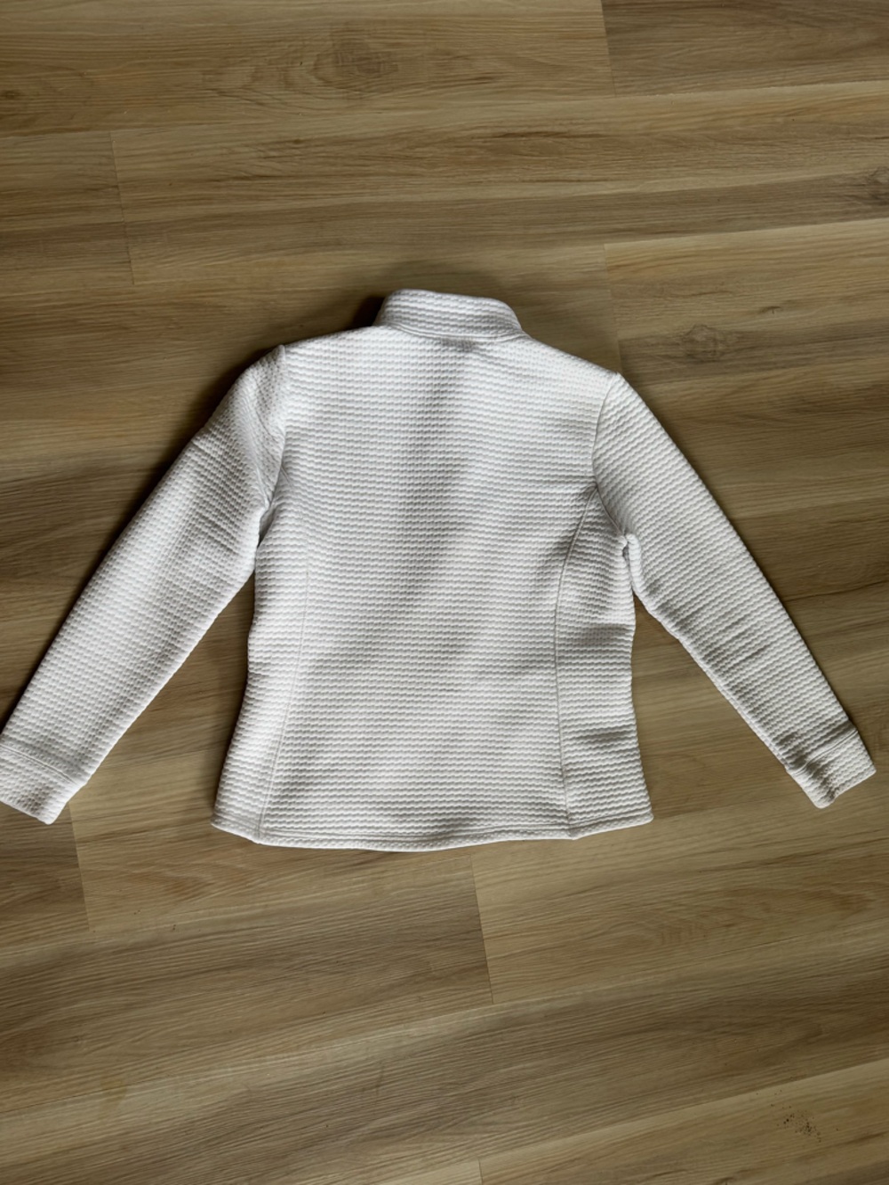 Lady Hagen White Textured Zip Jacket Size Large | Lightweight Athletic Layer - Picture 2 of 4